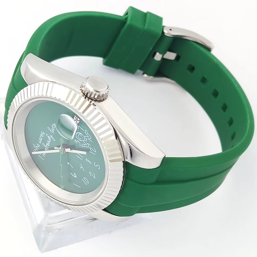 OUMASHI Armbanduhr, Automatik, Edelstahl, 36 mm, Grün, Herren - Bild 3