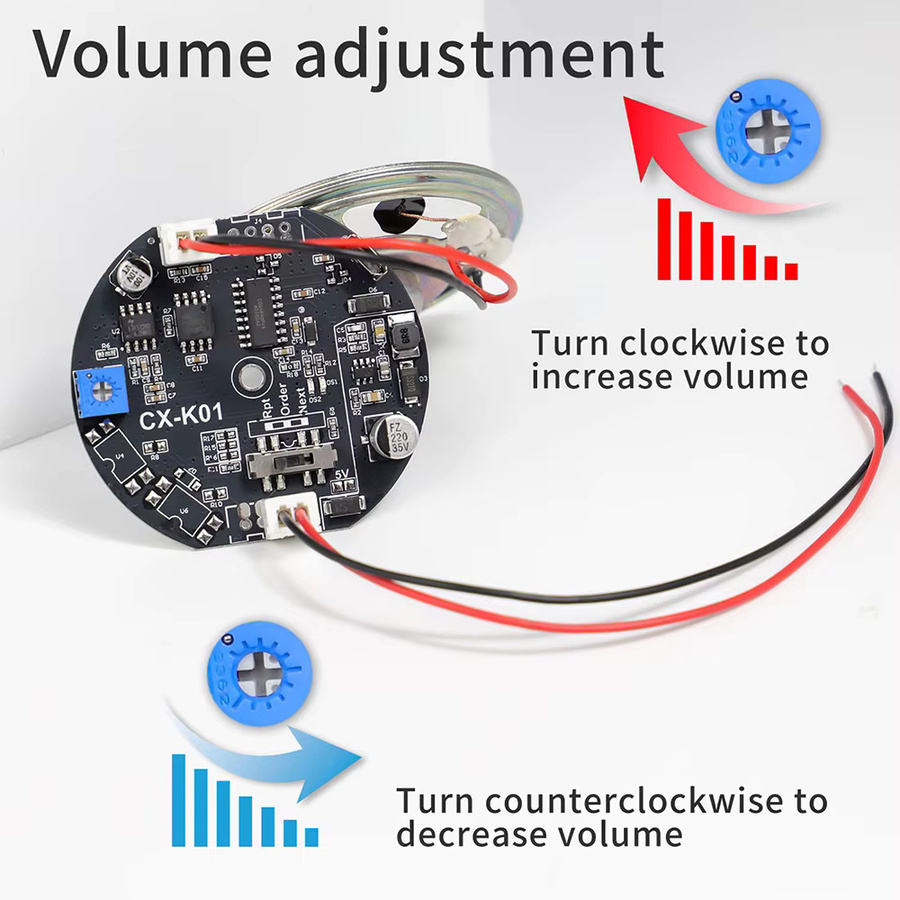 DIY NOW Sprachansager mit MP3-Player-Audiomodul und anpassbarer Sprachwiedergabe, Schwarz, 6-35V - Bild 2