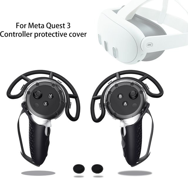 Sovawin Silikon Schutzhülle für Quest 3 Controller in Weiß mit ergonomischem Anti-Kollisions-Design - Bild 1
