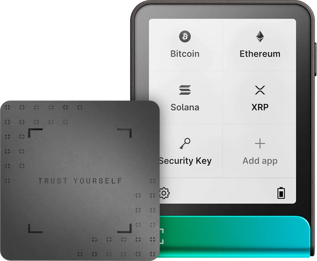 Ledger Flex Krypto-Hardware-Wallet in Oxidate Green mit USB-C Anschluss und Recovery Key - Bild 1
