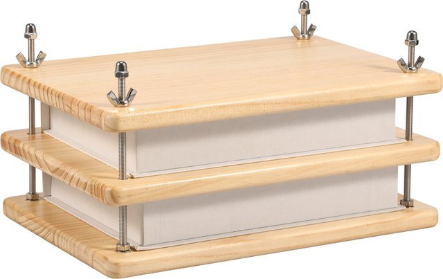 Tragbare Buchbindemaschine aus Bambusholz in Beige für Handwerk und Heimbüro, B/T/H: 29,5 x 19,5 x 0 cm - Bild 1