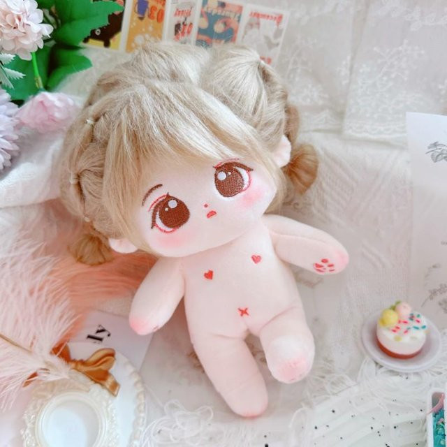 Kidsly Kawaii Plüsch Baumwollpuppe, Idol Stofftier, 20cm, Rosa/Pink - Bild 1