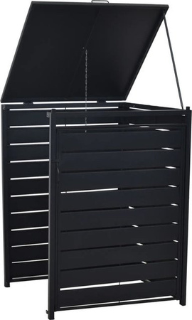 Merxx Mülltonnenbox aus Aluminium und Stahl in Grau, B/T/H: 64 x 64 x 107 cm
