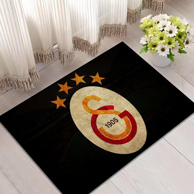 Karpetti Fußball Fußmatte Club G-Galatasaray Rutschfest und Waschbar, B/T: 120 x 40 cm, Schwarz-Gelb - Bild 1