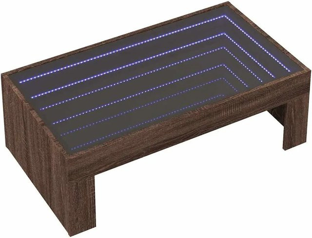 vidaXL Couchtisch mit Infinity-LED in Eichen-Optik Braun, B/T/H: 90 x 50 x 30 cm - Bild 1