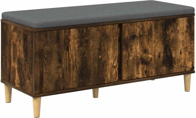 vidaXL Flurbank mit Kissen und Tür in Geräucherte Eiche, B/T/H: 100 x 38 x 46 cm - Bild 1
