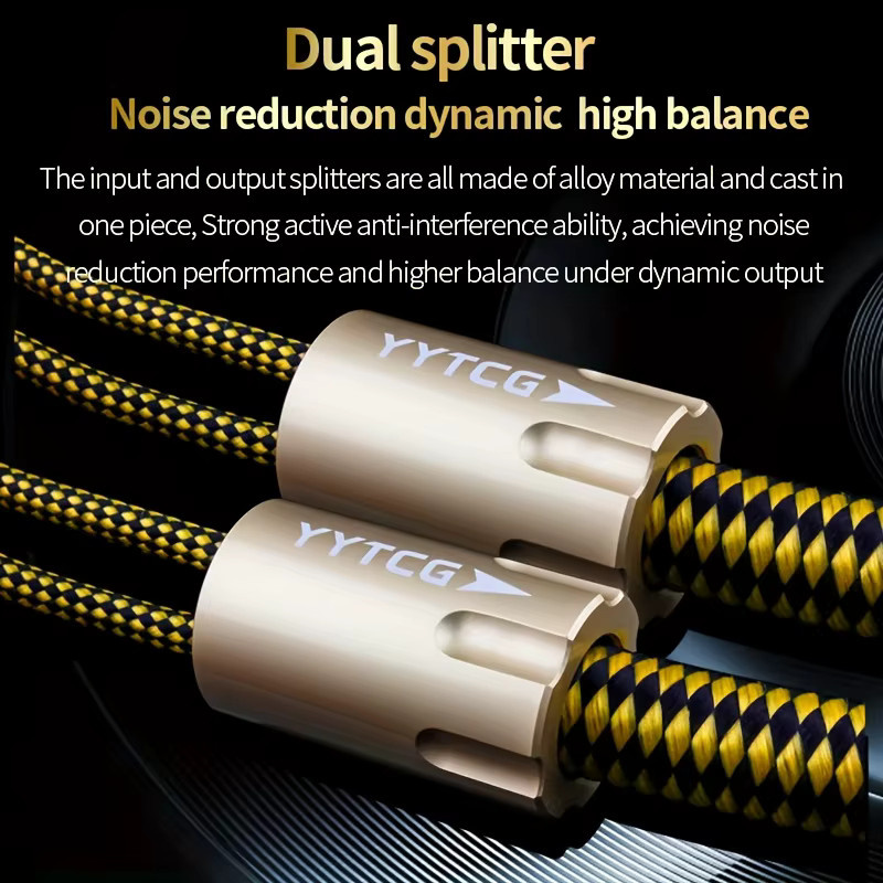 YYTCG HiFi-Lautsprecher-Audiokabel mit 7N OCC Silberbeschichtung und austauschbarem Y-Stecker in Silber und Gold - Bild 5
