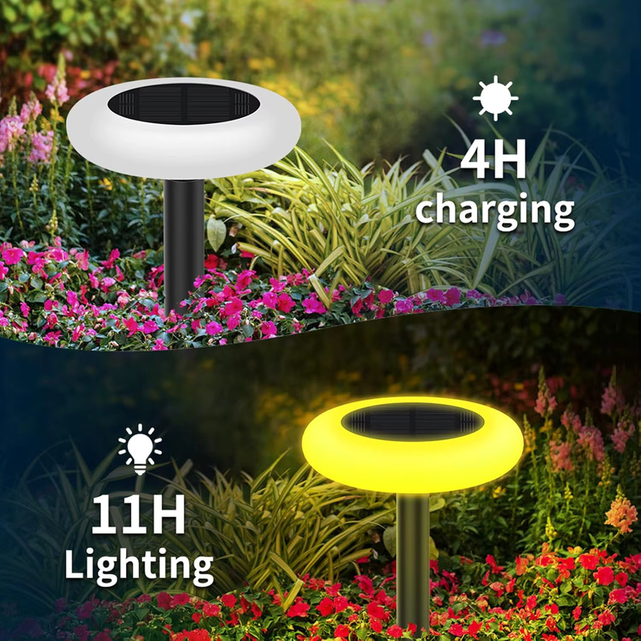 Intelamp Bunte Solarleuchten für den Außenbereich, Farbwechselnde RGB Gartenleuchten in Schwarz für Garten, Terrasse und Gehwege - Bild 2