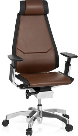 hjh OFFICE High End Bürostuhl GENIDIA PRO aus Leder mit Armlehnen