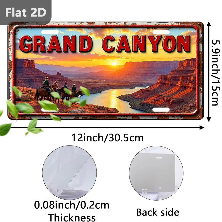 Retro Sunset Rider Metallschild CIFBUY Vintage Wanddekoration Grand Canyon Cyclist Art, Breite: 30,48 cm, Höhe: 15,0 cm, Tiefe: 1,0 cm - Bild 5