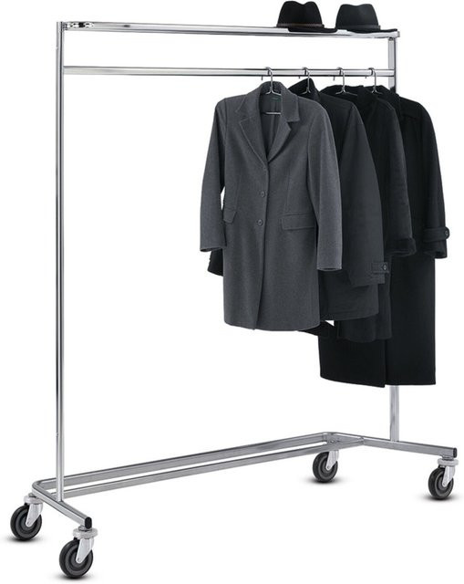 Wanzl Garderobenständer GR mit Hutablage und 2 Feststellern, silber verchromt, B/T/H: 60 x 189 x 189,5 cm - Bild 1