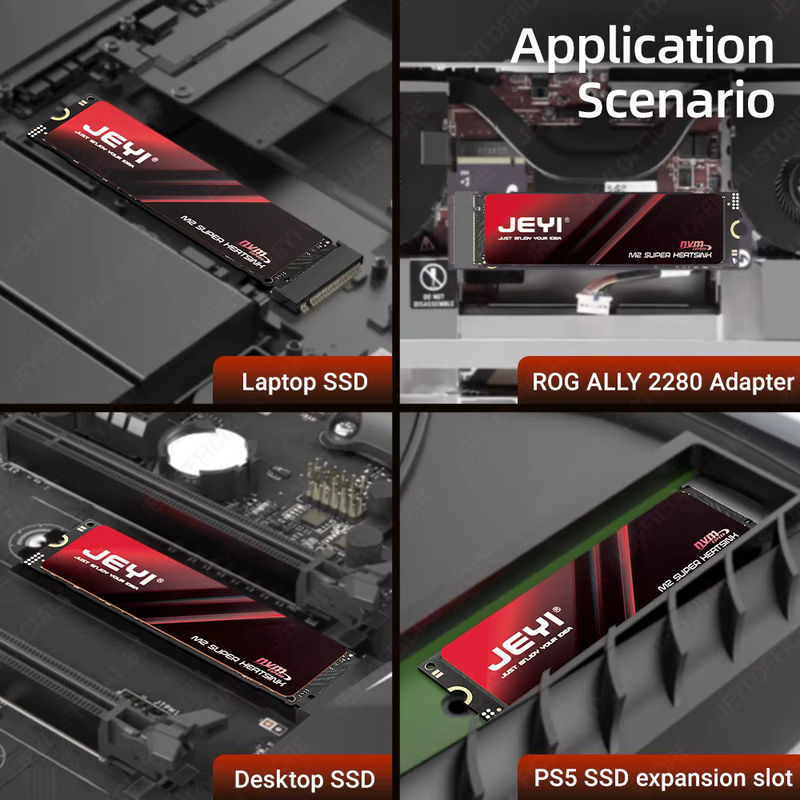 JEYI M.2 2280 SSD Graphen-Kupfer-Kühlkörper in Schwarz mit 0,5 mm ultradünnem Wärmeleitpad für NVMe und SATA SSDs - Bild 6