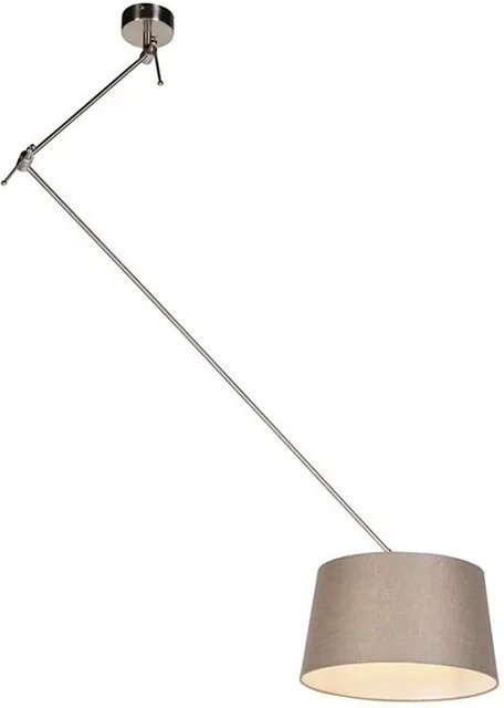QAZQA Hängelampe mit Leinenschirm in Beige, modern und dimmbar, Durchmesser: 35 cm - Bild 1