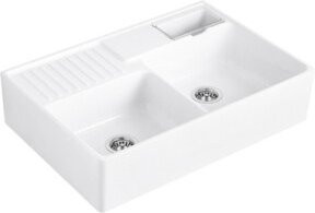 Villeroy & Boch Spülstein Doppelbecken aus Keramik in Weiß, Breite: 90 cm - Bild 1