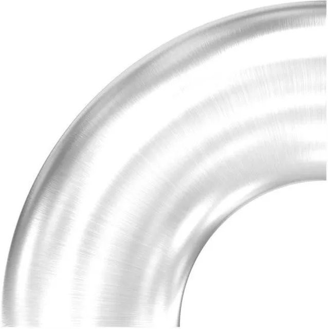 FeNau Schweißbogen aus Edelstahl V2A für Rohr Ø 70,0 mm x 2,0 mm, 90 Grad, geschliffen Korn 240, Farbe Silber - Bild 1