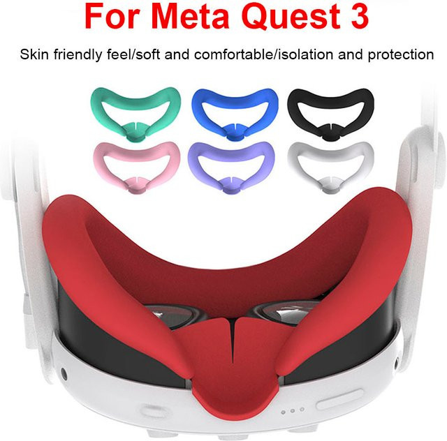 Silikon-VR-Gesichtsmaske für Meta Quest 3, lichtdichte und waschbare Ersatzpolsterung in Weiß - Bild 1
