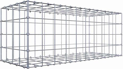Gabiona Drahtkorb mit C-Ring in Silbergrau, B/T/H: 100 x 40 x 40 cm - Bild 1