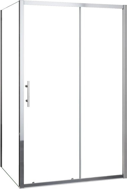 AICA Duschkabine Eckdusche mit Schiebetür und Seitenwand, Transparent, B/T/H: 110 x 70 x 190 cm - Bild 1