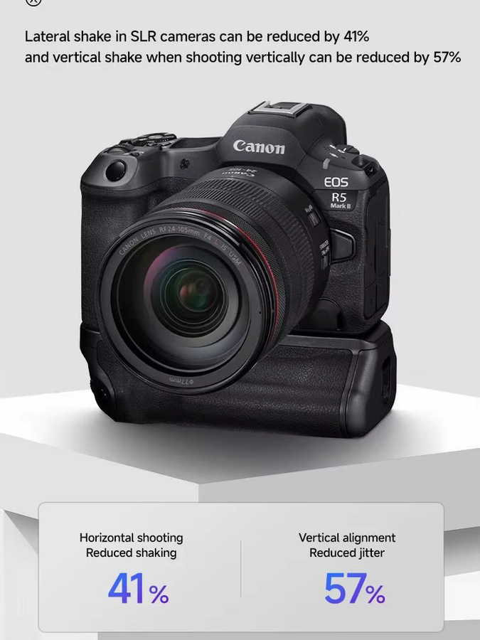 Canon BG-R20 Batteriegriff in Schwarz für EOS R5II, R6II, R5 und R6 zur Verdoppelung der Akkulaufzeit - Bild 5
