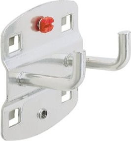 Kappes Doppelter Werkzeughalter RasterPlan L50 mm mit senkrechtem Hakenende in Alufarben/Stainless-Look - Bild 1