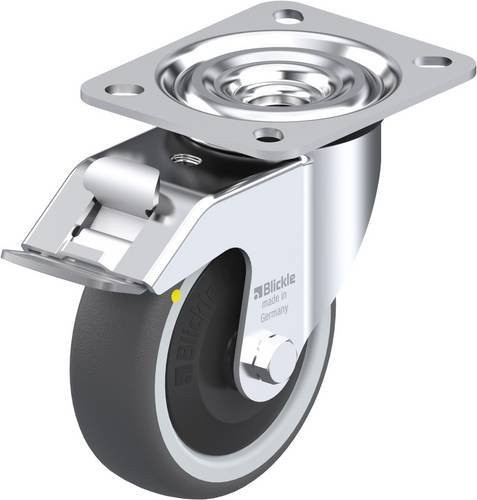 Blickle L-PATH 100KF-FI-ELS Lenkrolle mit Feststeller in Silber und Grau, Rad-Durchmesser: 100 mm, Tragfähigkeit: 130 kg - Bild 1