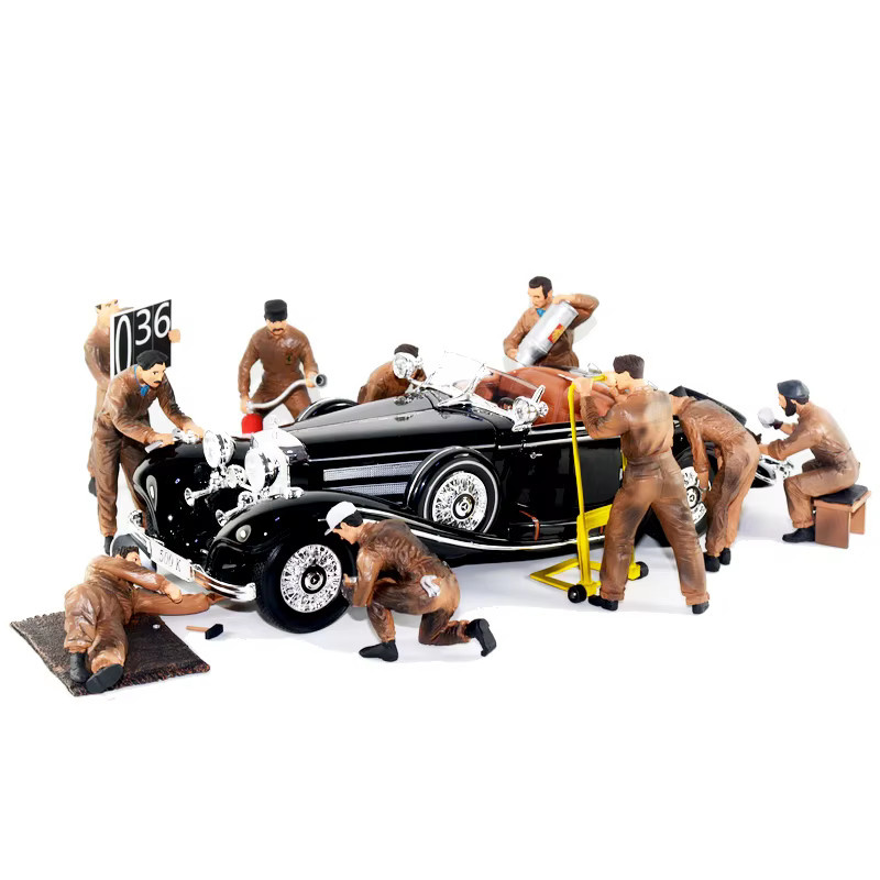 ART CROWN MODEL Mechaniker Reparatur Auto, Action Figur, Modell, 1:18, Harz - Bild 2