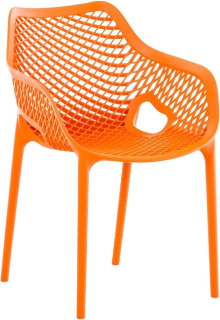 TPFGarden Aero XL Stuhl in Orange, stapelbarer Gartenstuhl aus Kunststoff mit Armlehnen - Bild 1