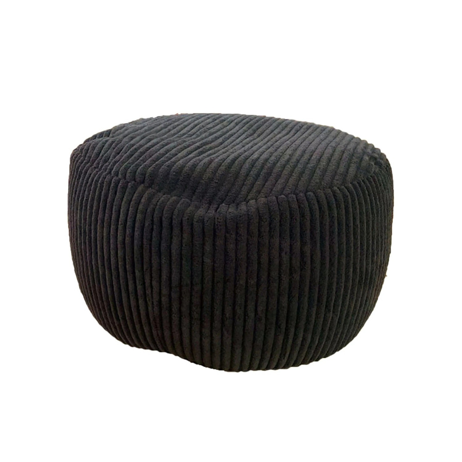 Relaxdays Sitzpouf Cord in Schwarz im Boho-Design, B/T/H: 25 x 35 x 25 cm - Bild 2
