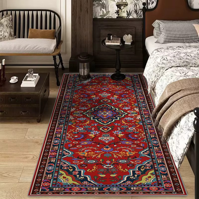 VIKAMA Böhmischer Vintage-Parsischer Teppich, rutschfeste Bodenmatte für Wohnzimmer, Schlafzimmer und Küche - Bild 2