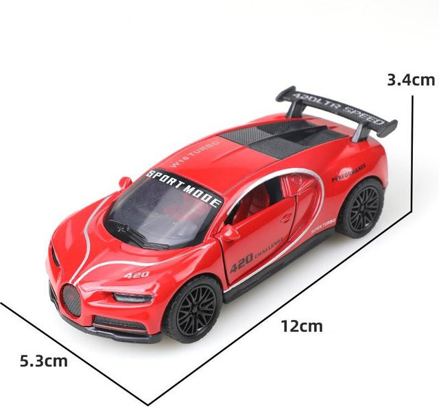 Linyi toy car Chiron Super Rennwagen, Die-Cast, Maßstab 1:36, Rückziehfunktion, ab 4 Jahren - Bild 1