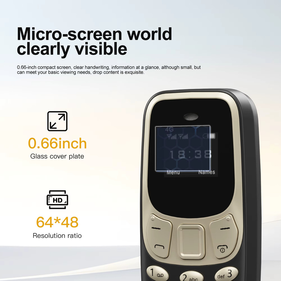 SERVO BM10 Mini-Funktionstelefon Dual SIM 4G/LTE in Schwarz mit Anrufaufzeichnung und geringer Strahlung - Bild 5