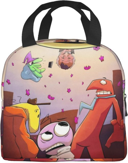 Isolierte Lunchbox Smiling Friends Pim und Charlie von Fancy Style Studio, Tragbare Thermokühlbox für Picknick und Bento, Mehrfarbig - Bild 1