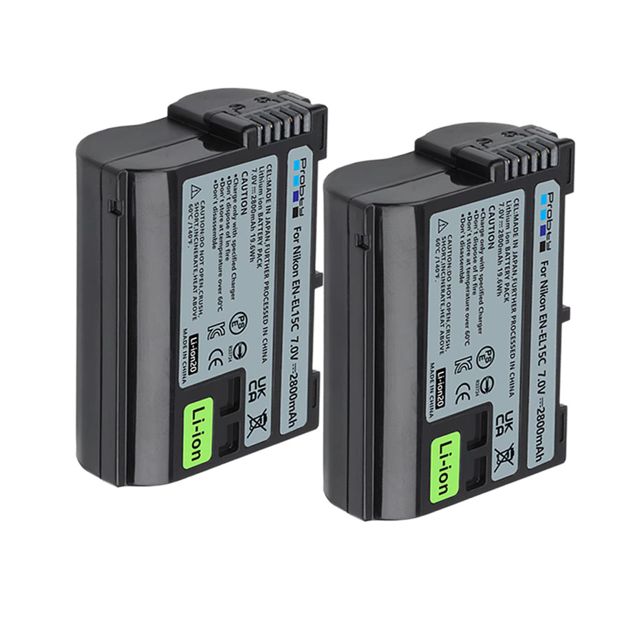 Nikon Akku EN-EL15A EN-EL15C mit LED-Ladegerät, 2800 mAh, Schwarz - Bild 2