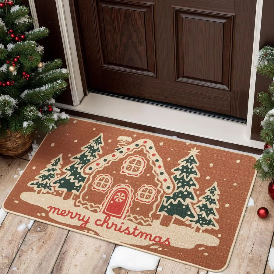 VIKAMA Weihnachtsteppich mit Grafikmotiv, rutschfeste Bodenmatte aus Polyester für Innen und Außen, B/T: 60 x 40 cm - Bild 1