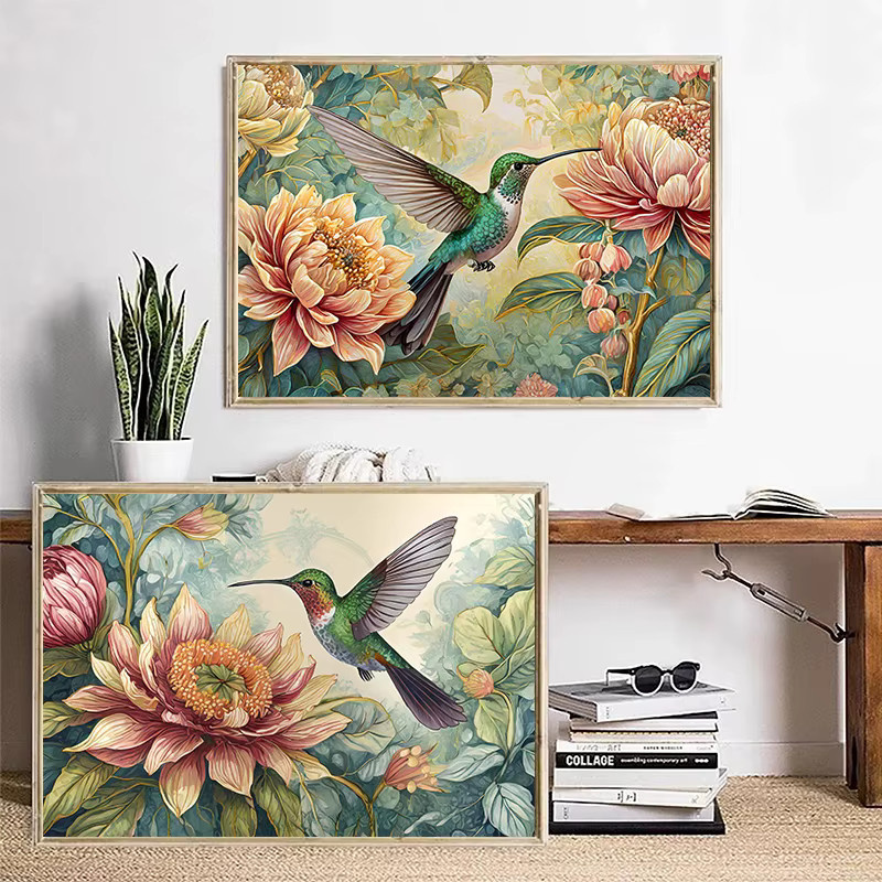 Potdemiel William Morris Schmetterling und Pflanzen Wandkunst Retro Leinwandbild in Beige und Multicolour - Bild 3