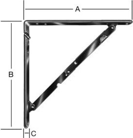 VORMANN Klappkonsole mit diagonalem Tragarm aus Stahl in Weiß matt, Breite: 20 cm, Tiefe: 20 cm - Bild 1
