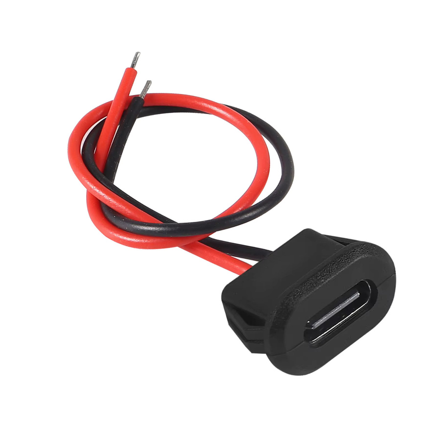 10er Set AOKIN USB Typ-C Buchse Wasserdicht mit Schweißdraht in Schwarz - Bild 3
