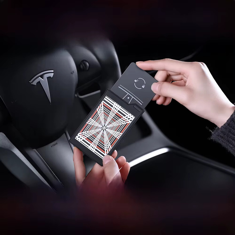 YZ Smart Remote Key Kartenabdeckung für Tesla Modell Y, 3, Highland, Farbe: Schwarz - Bild 6