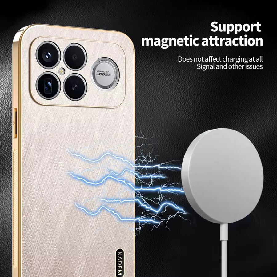 Stoßfeste Leder-Schutzhülle in Gold für Xiaomi Poco F8 Pro, Xiaomi Poco F8 Ultra und Redmi K90 Pro Max 5G - Bild 2