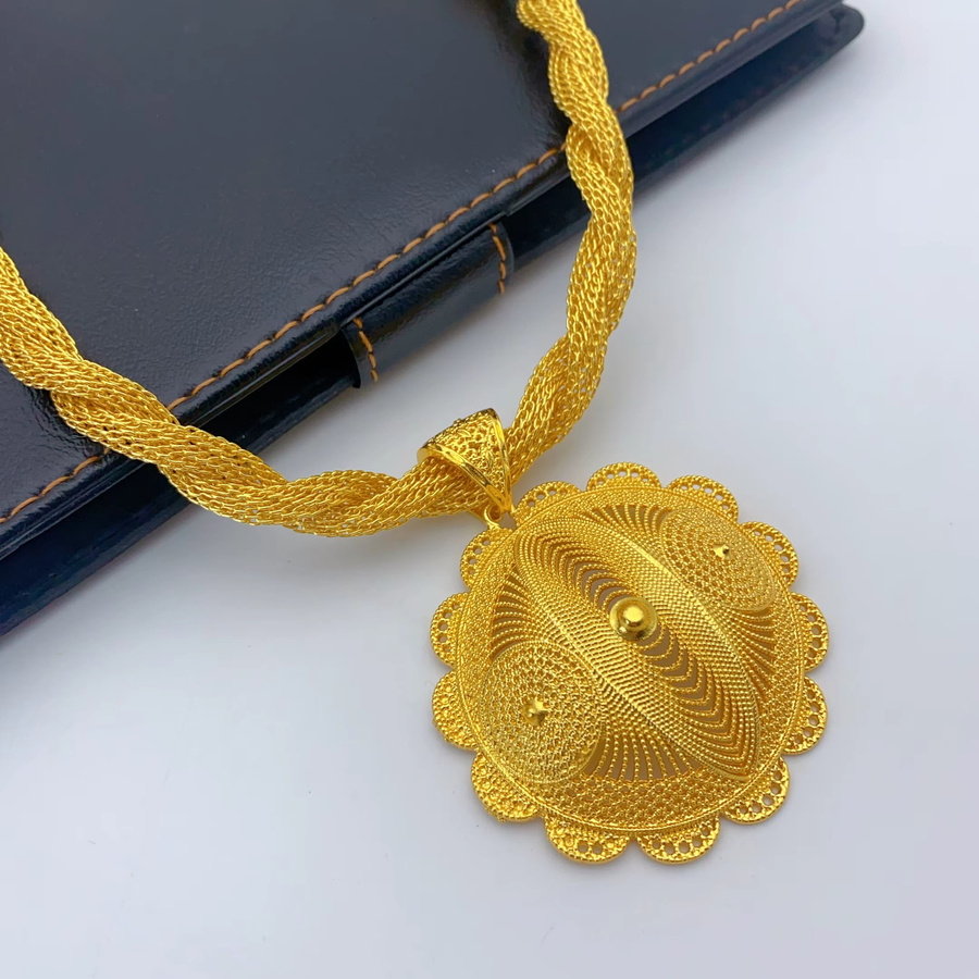 Schmuckset Halskette und Ohrringe, Gold, Damen, Hochzeit - Bild 2