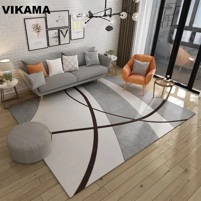 Vikama Teppich in skandinavischem Stil mit geometrischem Muster für Wohnzimmer, Schlafzimmer oder Büro - Bild 1