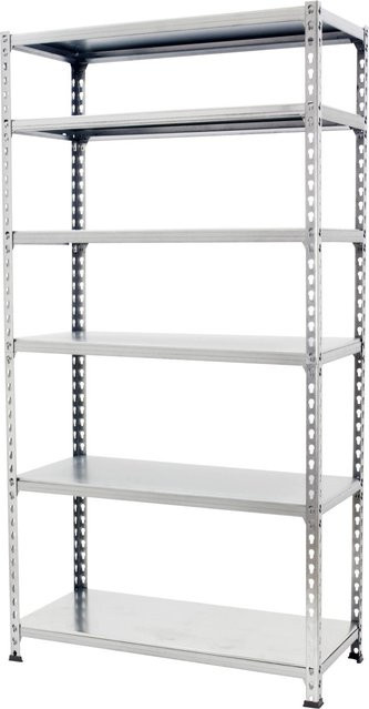 PROREGAL Schwerlastregal Giant Metal Shark aus Metall, Farbe Silber, H x B x T: 250 x 120 x 30 cm, mit verstellbaren Fachböden, pulverbeschichtet - Bild 1