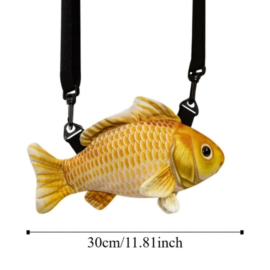 XCHJZLW Cartoon Simulation Fisch Plüschtier Tasche Plüsch Umhängetasche Kinderspielzeug 30cm - Bild 5