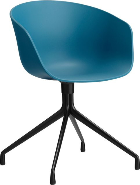 HAY About A Chair AAC 20 Drehstuhl mit Armlehnen in Blau aus Kunststoff und Aluminium mit mattem Finish - Bild 1