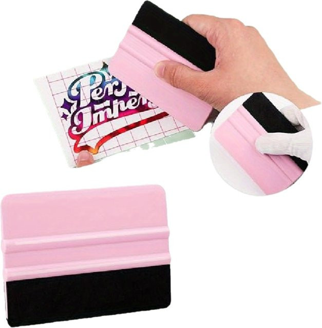 3 Stück ergonomische Filzraketen zum Basteln von Vinyl in Lila, Blaugrün und Pink für eine streifenfreie Anwendung - Bild 1