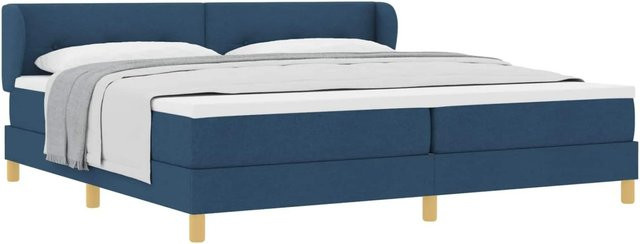 vidaXL Boxspringbett mit Matratze und Kopfteil in Blau, B/T/H: 200 x 200 x 280 cm - Bild 1