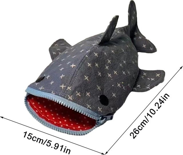 Kreatives Shark Motiv Federmäppchen mit Reißverschluss als lustiges Schreibwaren Etui und Organizer für Kinder - Bild 1