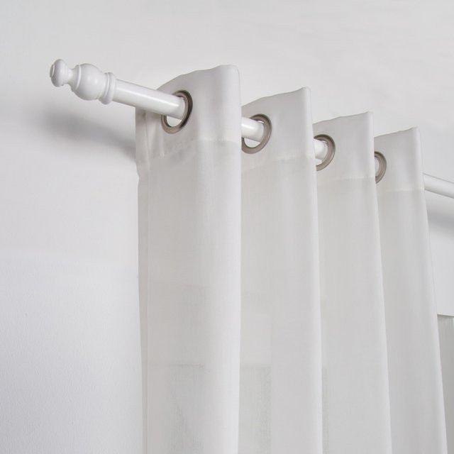 Ondeco Gardinenstange aus Holz, 1-läufige Komplettgarnitur, Farbe: Weiss, Breite: 160 cm - Bild 1