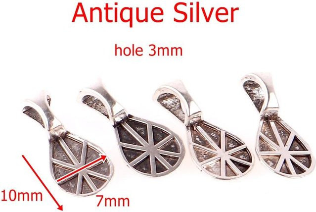 Binchi Outdoor Product Anhänger Charms, Messing, Silber, Tropfenform - Bild 1