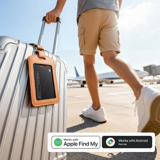 Smarter Gepäckanhänger mit Wallet-Tracker-Karte für Google Find My Device und Android Standortverfolgung - Bild 1